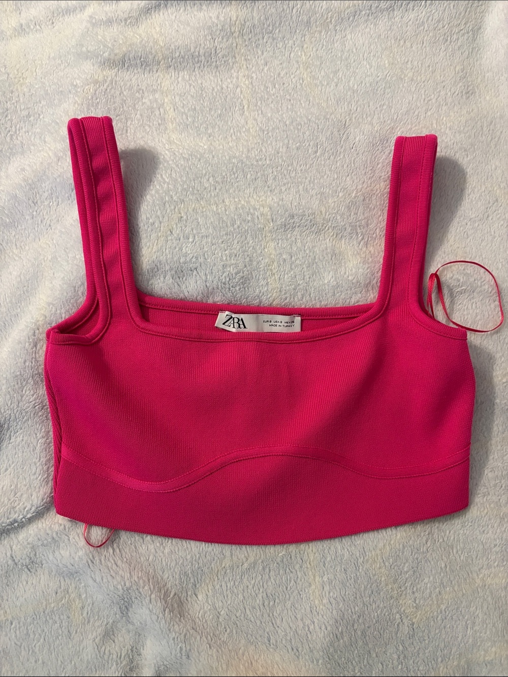 Zara Fuchsia Cropped Tank Bralette
